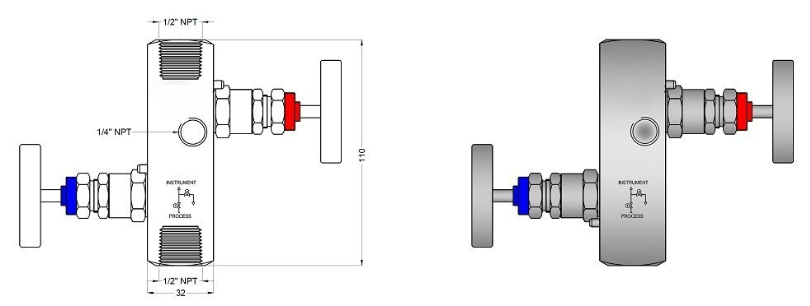 Pipe Gauge 90° Syphon Main View